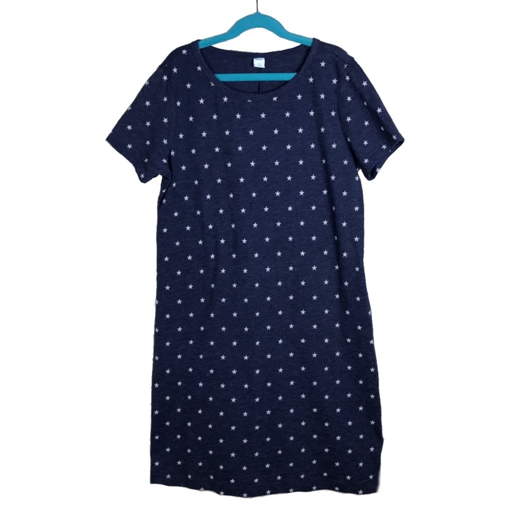 Old Navy Blue With White Stars T Shirt Dress S